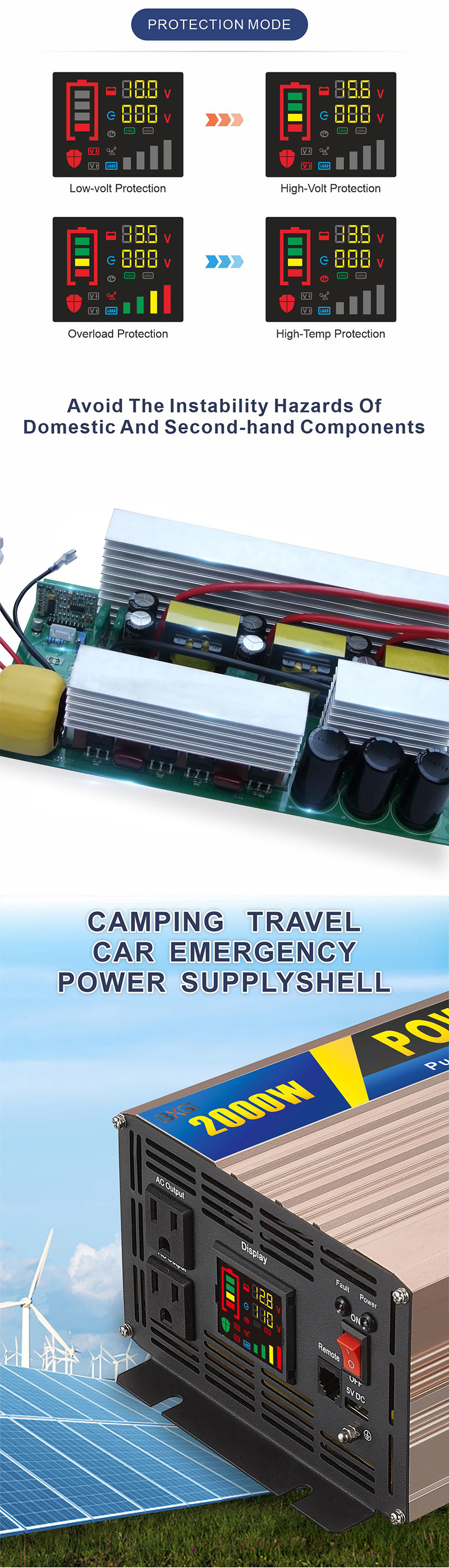 Pure Sine Wave Inverter Inversor puro de onda seno