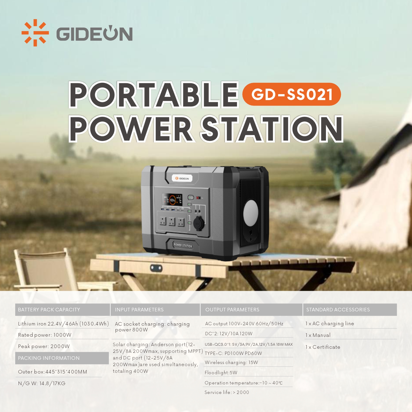 GD-SS021 Banco de energia de armazenamento de ferro de lítio: desbloquear liberdade de poder para qualquer clima em todos os cenários!