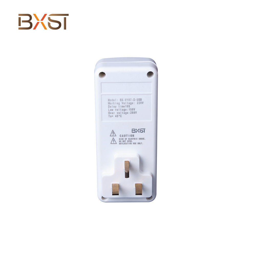 Protetor de tensão automática do BXST TV Guard UK com USB V187-D-USB