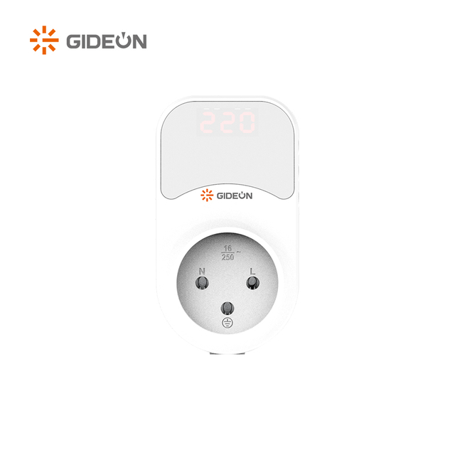 Protetor de tensão ajustável de plugue alemão GD-V211-D com tela digital