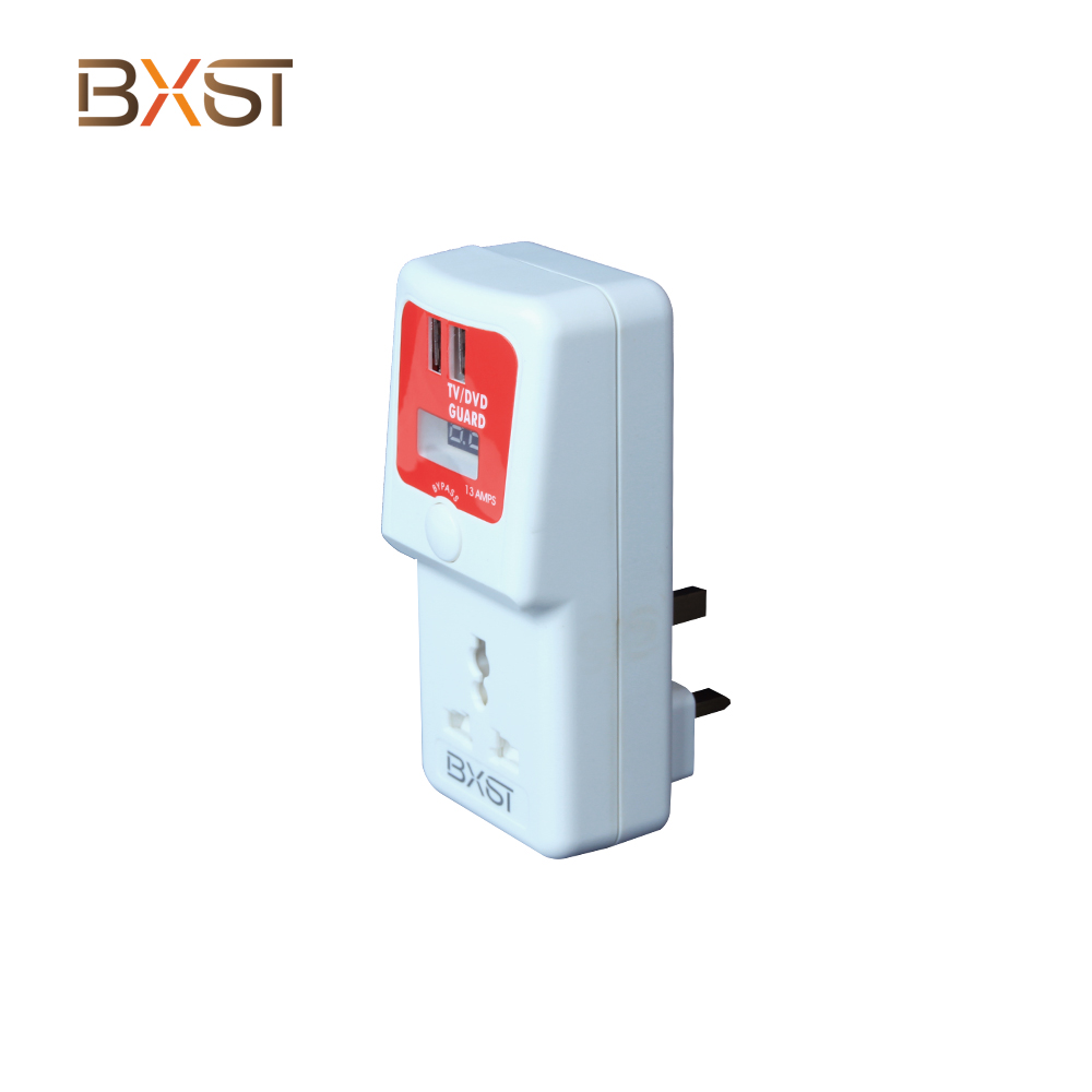 Protetor de tensão automática do BXST TV Guard UK com USB V187-D-USB